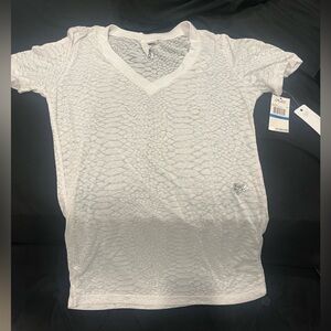 Fox White Textured Short Sleeve Tee